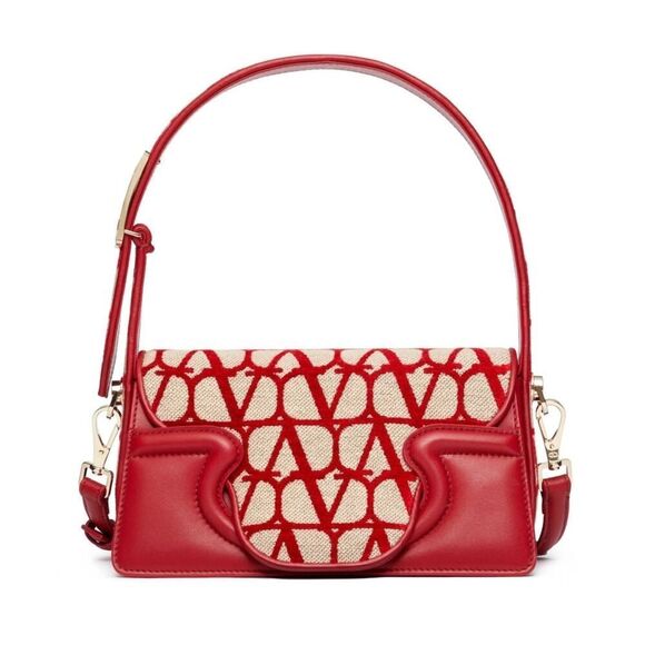 Valentino Garavani La Petit Deuxième Toile Iconographe shoulder bag Red Tan - Picture 1 of 9
